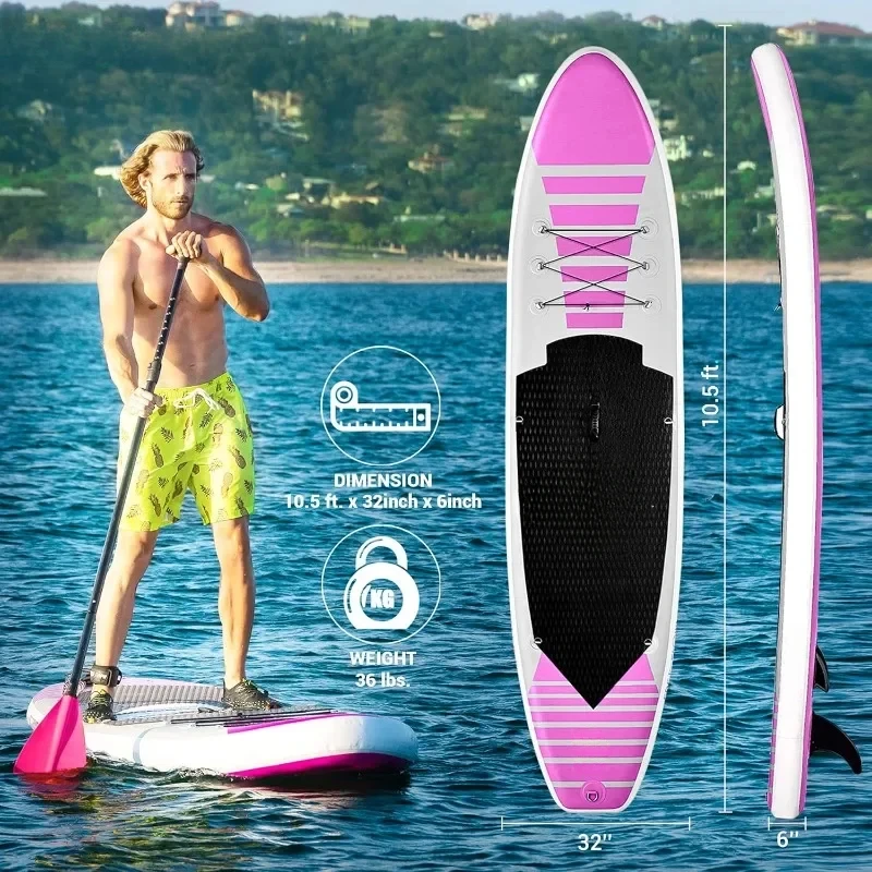 Inflatable Stand Up Paddle Board - Non-Slip SUP, Stable Wide Water Paddle Board for Adults and Teens