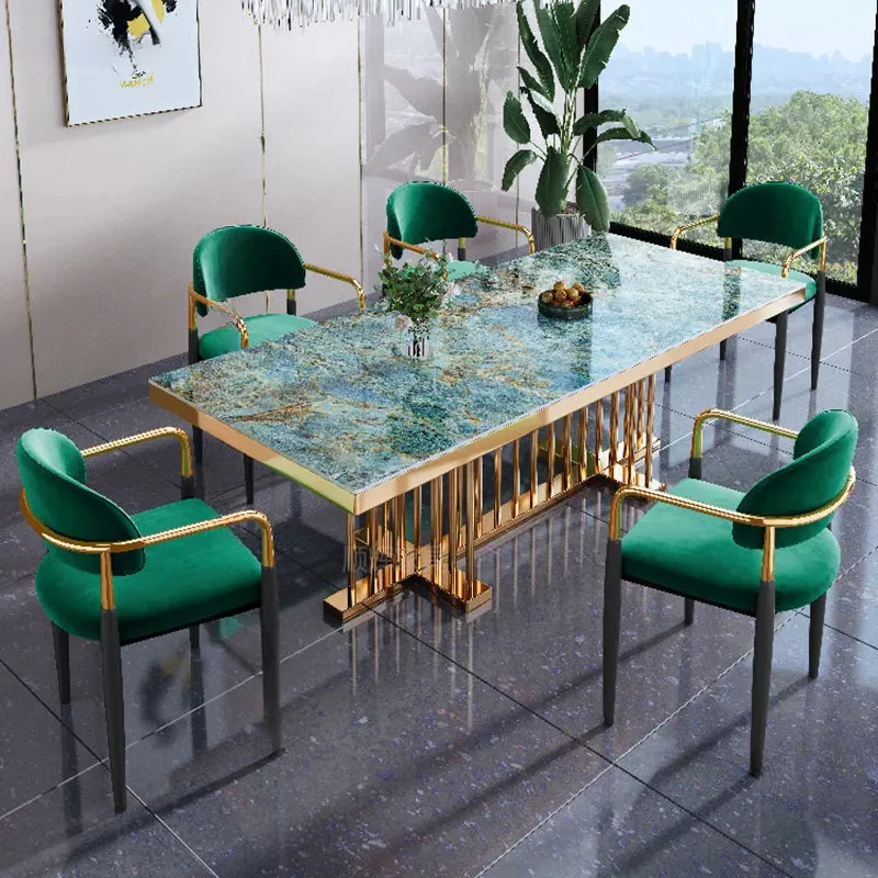 

Nordic Luxury High End Slate Dining Tables Restaurant Designer Dining Table Simple Office Conference Tables Home Furniture