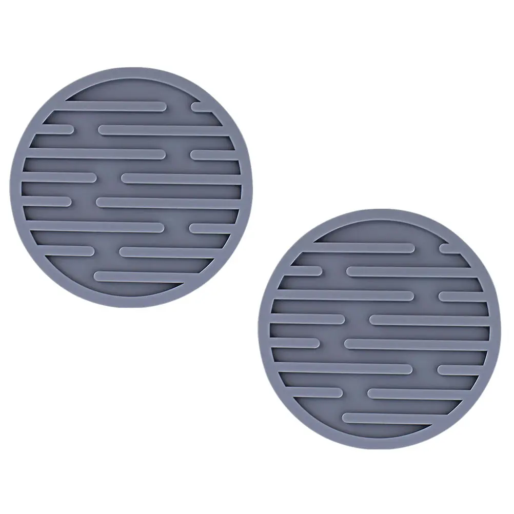 

2 pcs Silicone Coasters Insulated Non Skid Heat Resistant Easy Clean Water Proof Home Decor Cup Mats Anti Scalding Design Clear