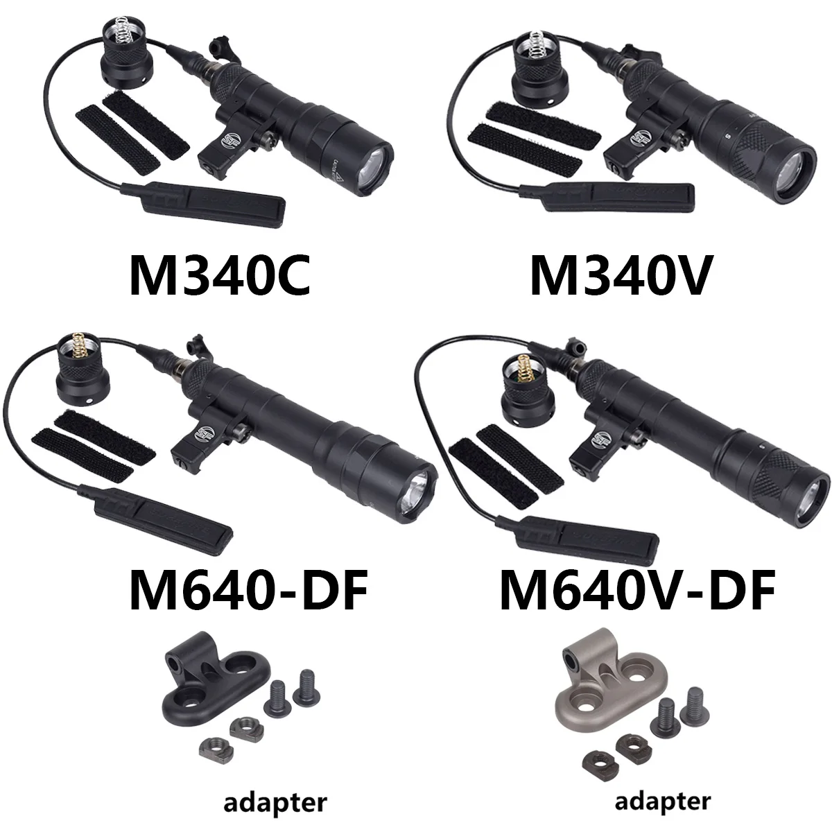 SureFire M600 M340C M640DF M340V M640V Flashlight Tactical Scout Light For 20mm Rail Mount Adapter For AR15 M300A Lamp