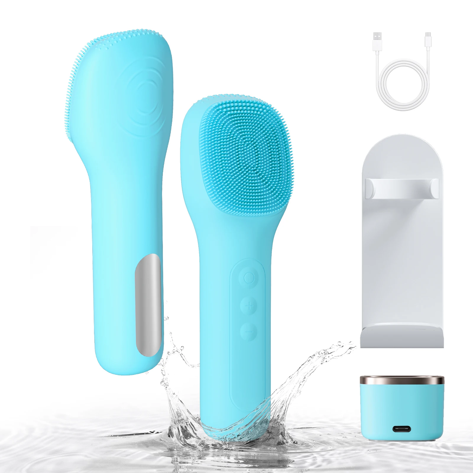 Portable Waterproof Silicone Sonic Wash Facial Massage Brushes Electric Facial Cleansing Brush Beauty Device