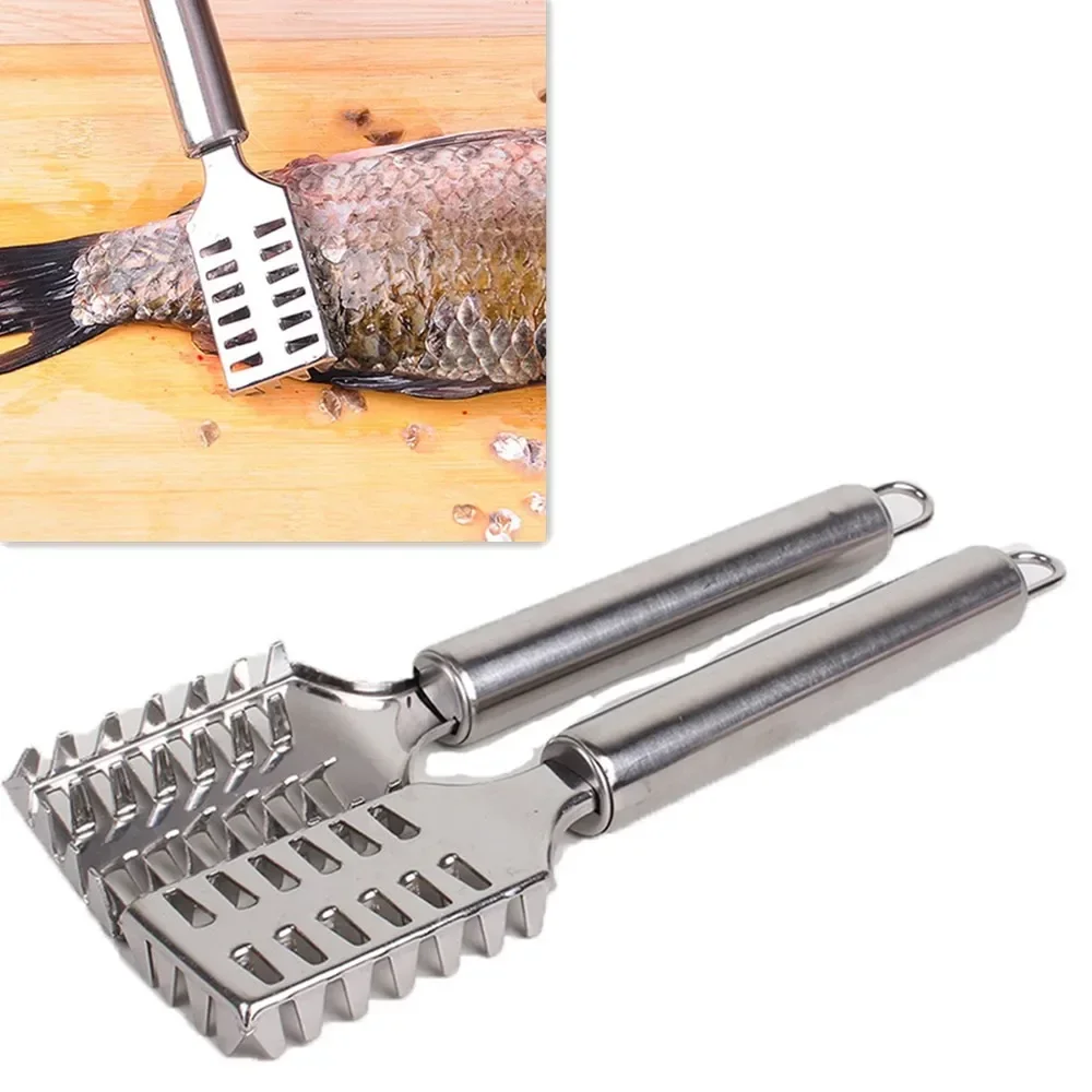 

2024 Stainless Steel Fast Cleaning Fish Peeler Scale Remover Seafood Crackers Fish Scaler Cleaner Planet Skin Brush Scraper Tool