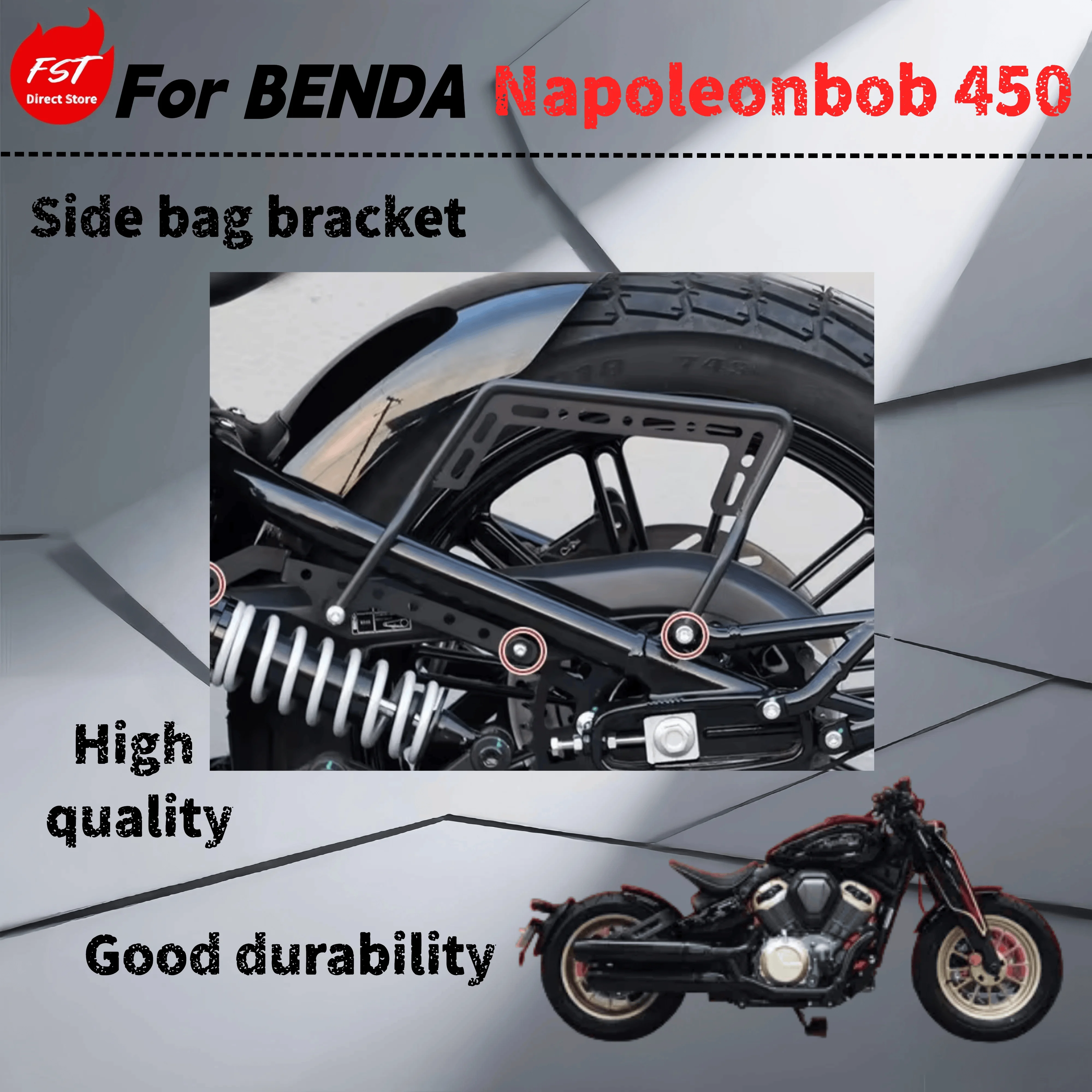 

For Benda Napoleonbob 450 retrofit left side bag retro side bag tool bag holder accessory
