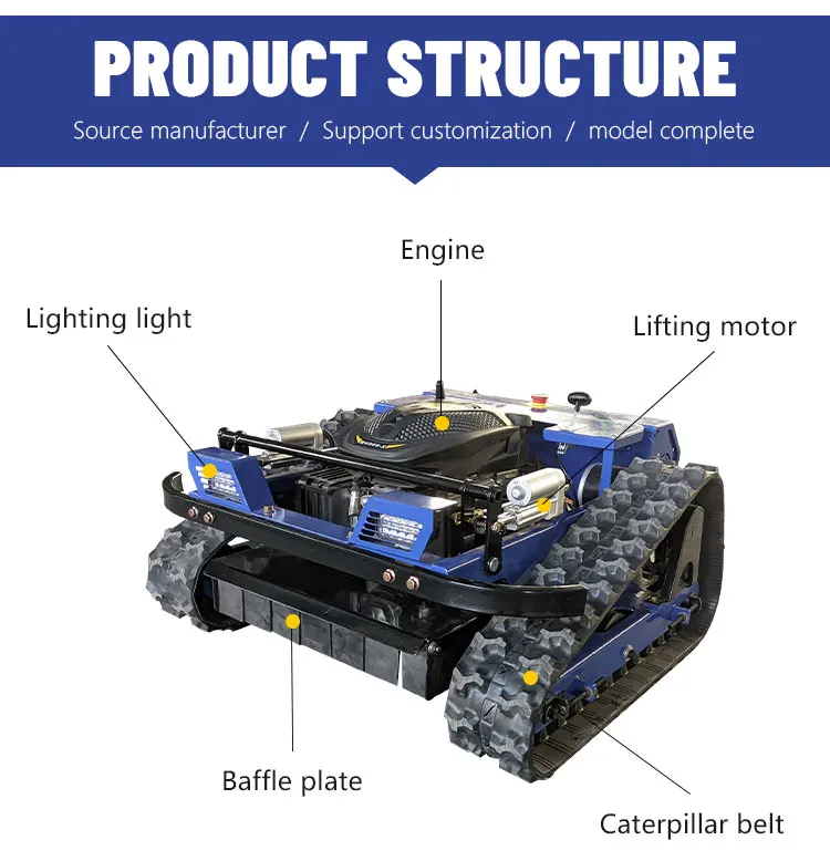 24V QL500 Ferngesteuerter Rasenmäher mit Anpassbarer Schneeschaufel-Einstellung, Mehrzwecknutzung, FCC-Zertifiziert für den US-Markt – Detail 8