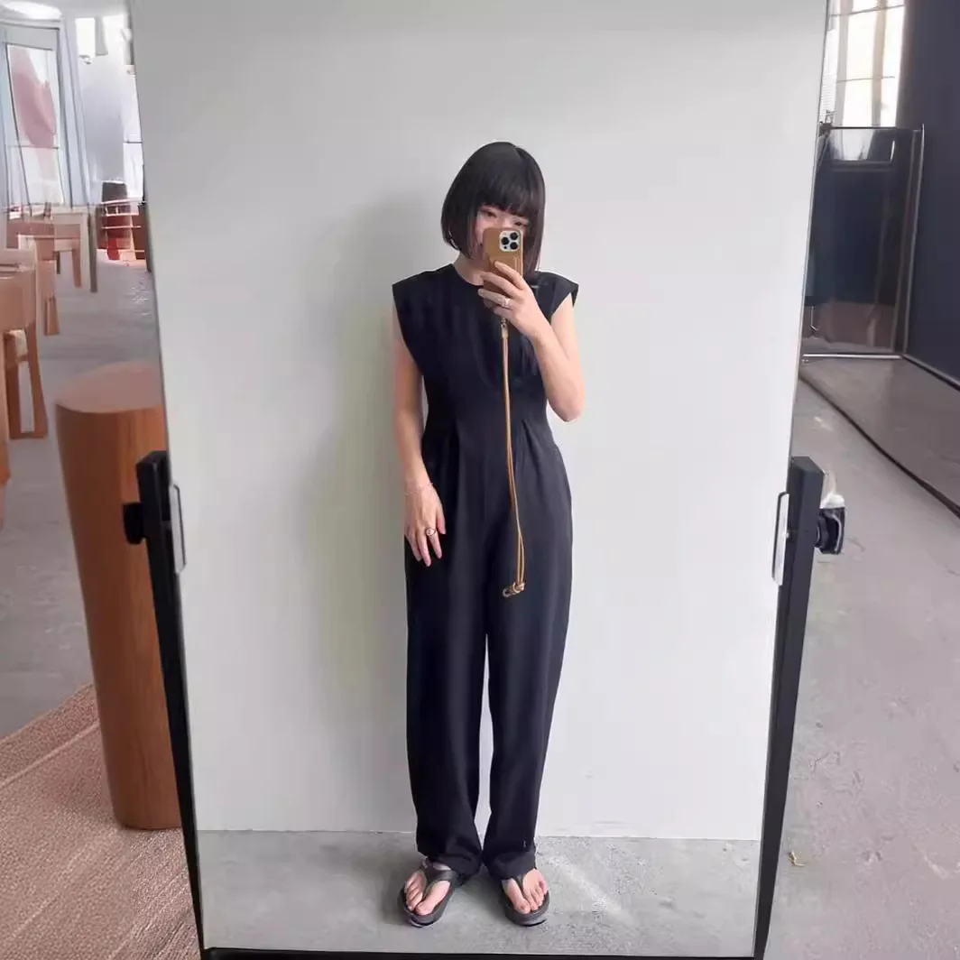 

Gagarich2025 Summer Japanese Blogger Waist Cinching Slimming Sexy Backless Fashion Minimalist Slim Fit Sleeveless Jumpsuit