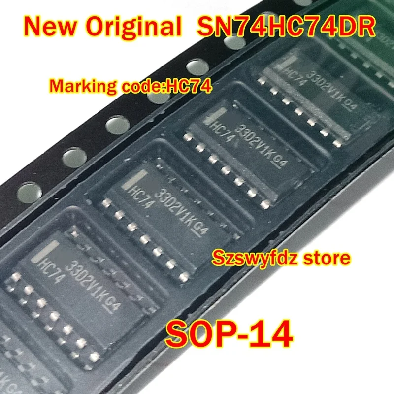 

5pcs to 100pcs New Original SN74HC74DR SN74HC74D SOP-14 Marking code:HC74 Dual D-Type Positive-Edge-Triggered Flip-Flops