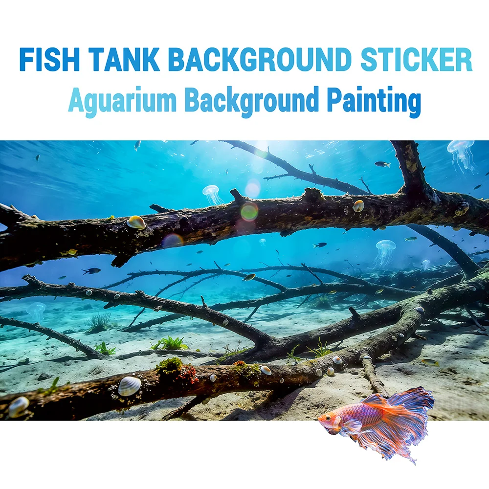 Sunshine branches， Fish tank background painting, Aquarium background sticker,Front self-adhesive,  Fish tank landscaping decor