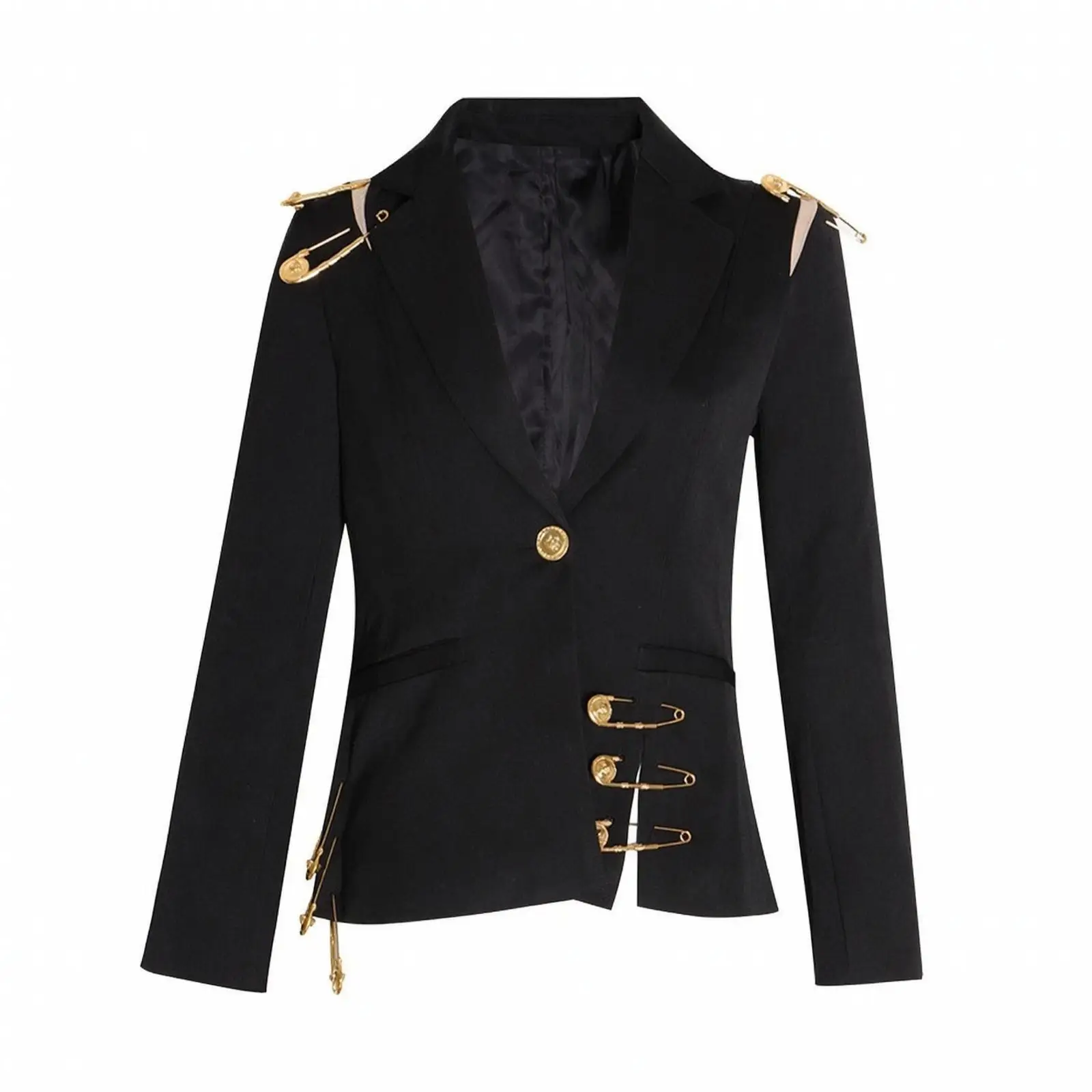 Women Suit Jacket Regular Length Lapel Blazer with Front Pockets for Layering over Dresses