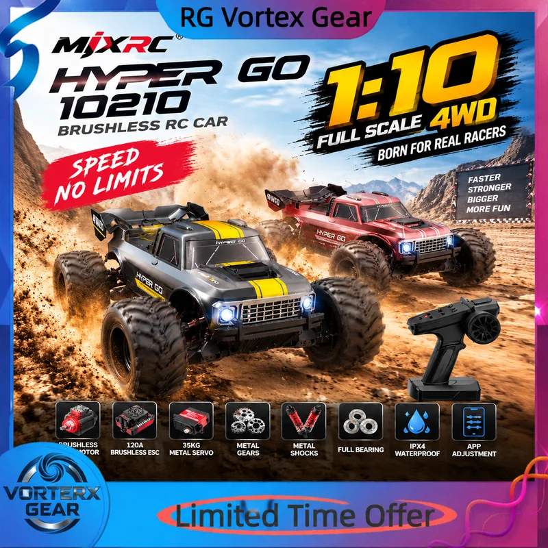 【In Stock】Hot Mjx Hyper10210 Remote Control Car 1:10 Full Scale Brushless Electric 4wd Off Road Vehicle High Speed Car Model Toy