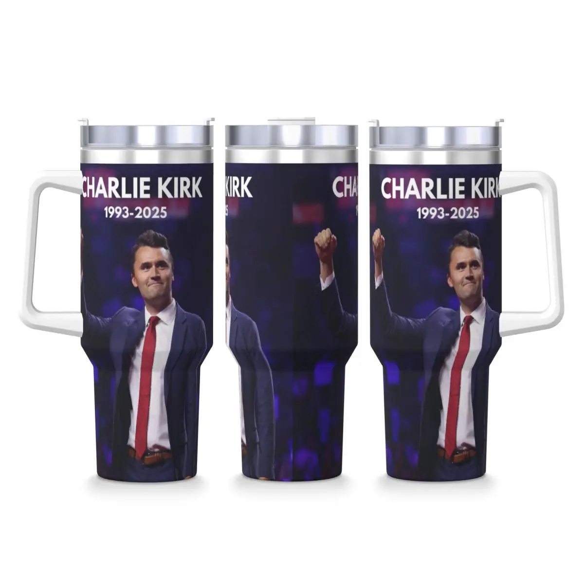 

Stainless Steel Tumbler Rest In Peace Charlie Kirk Coffee Mug Insulated Cold and Hot Car Mugs Travelist Custom Water Bottle