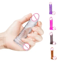 Mini consolador de TPE para mujeres, pene pequeño suave, Artificial, Vaginal, Anal, Juguetes sexuales femeninos, 18 + productos para adultos