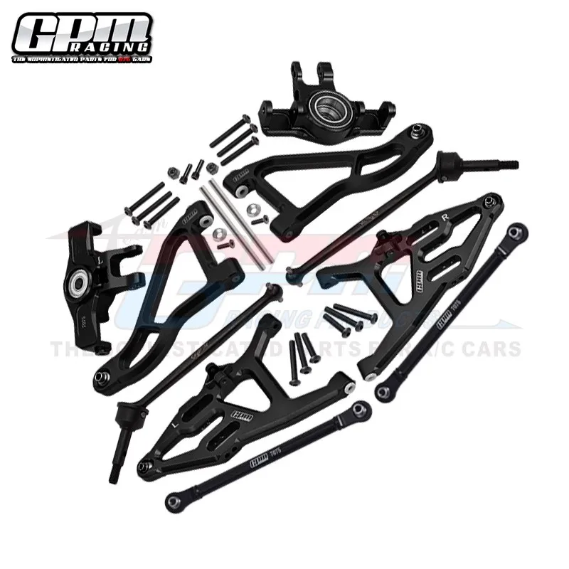 GPM Alloy Front Arms+7075 Alu Front Knuckle Arms+Harden Steel CVD+ 7075 Alu Steering Link Rod TRAXXAS 1/7 UDR