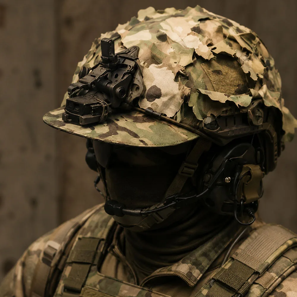 Tactical Helmet Sun Visor fit with NVG Mount Bracket Laser Cut Sunshade Brim Visor for Summer Outdoor Airsoft Paintball Combat