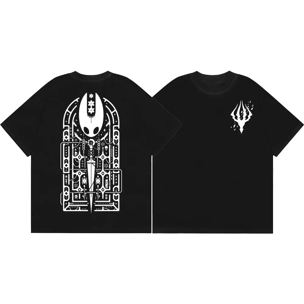Hot Sale Hollow Knight Game Graphic Print T-shirt High-Street Fashion Men Women O-neck Cotton Short Sleeve Casual Oversized Top
