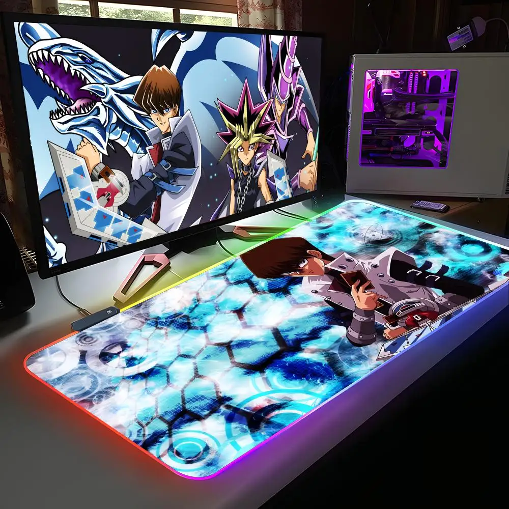 

Yugioh Seto Kaiba Mouse Pad RGB Rubber Computer Laptop Official Game Colored esports Aesthetic Pretty Fashion Luxury Mat