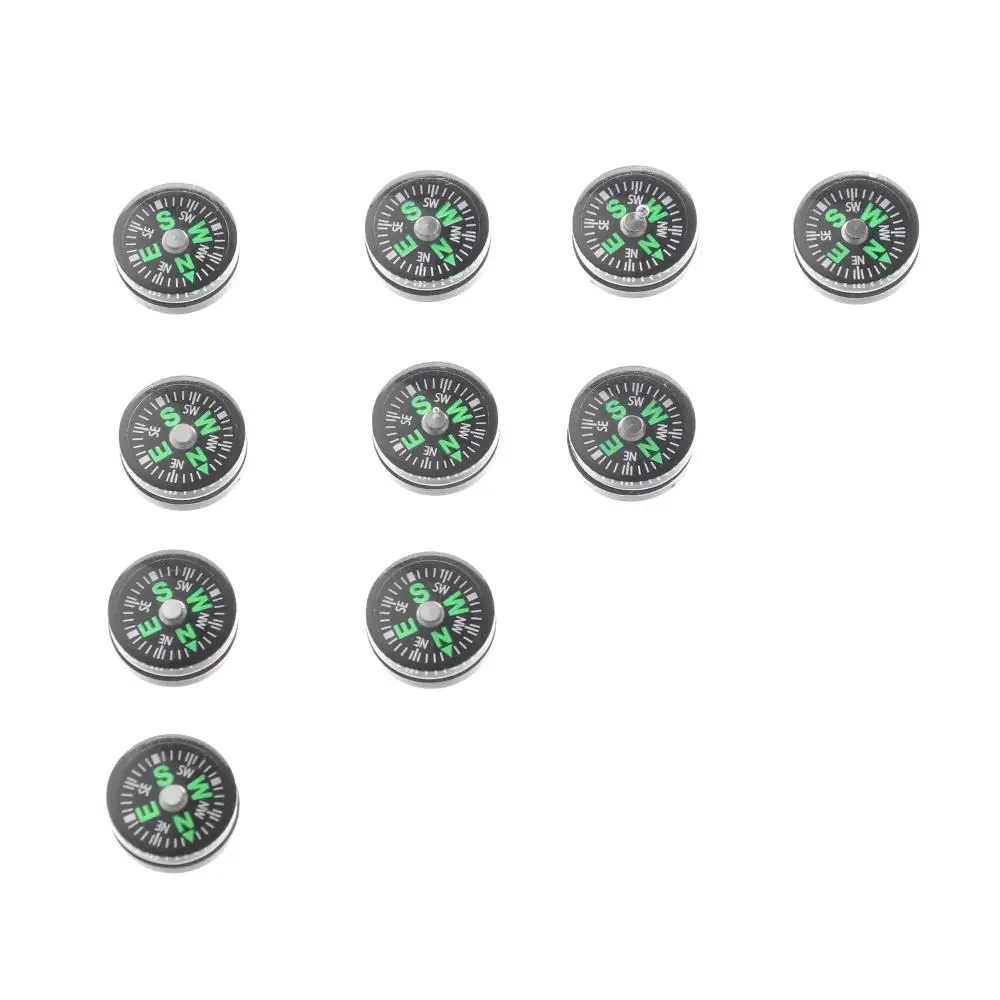 10 قطعة عالية الجودة البلاستيك الصغير الشمال الملاحة زر تصميم العملي الهادي التخييم التنزه أداة في الهواء الطلق بوصلة دقيقة