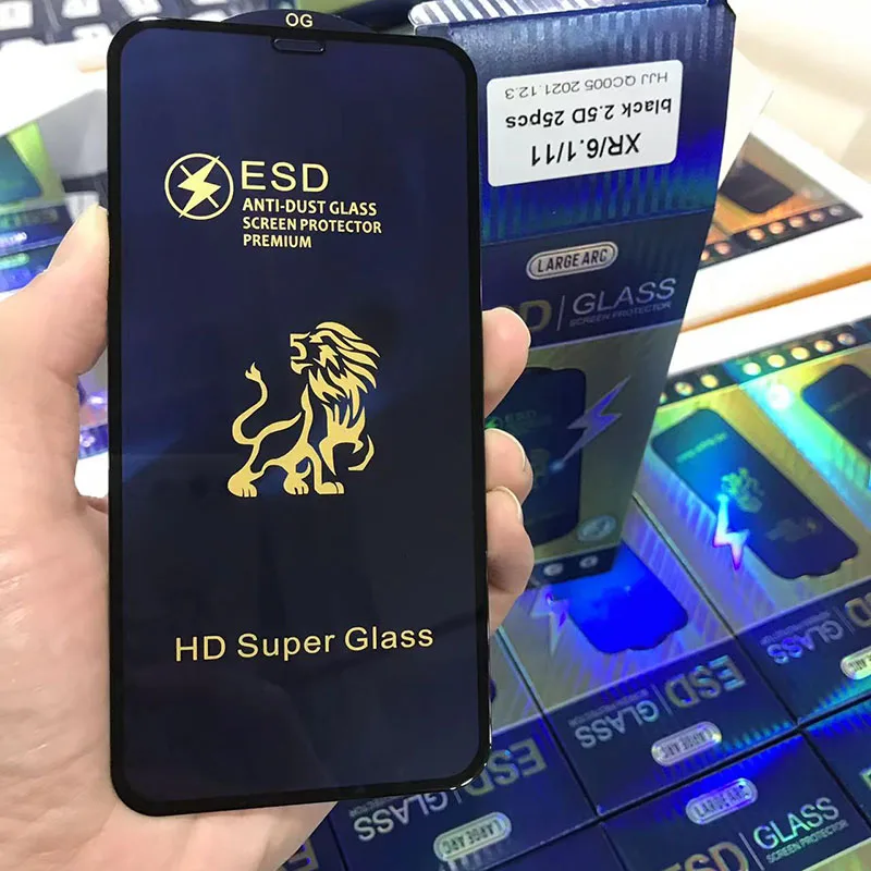 100 قطعة واقي للشاشة مضاد للكهرباء الساكنة ESD 9H غطاء كامل مضاد للغبار من الزجاج المقسى لهاتف iPhone 11 12 13 14 15 16 Pro Max XS XR #6
