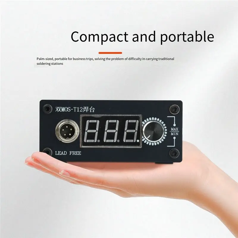ABAE-Digital T12 Soldering Iron Station Kit Digital Display 180-480℃ 75W MAX EU Plug
