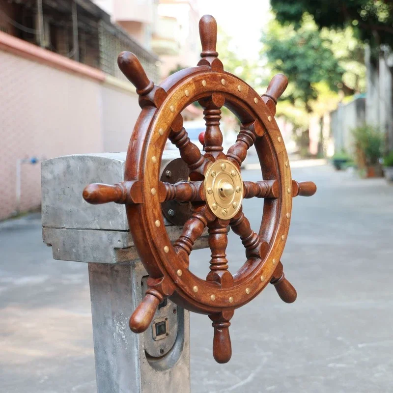 Copper core rudder solid wood rudder plate office retro floor decoration ornament