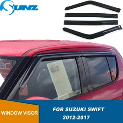Side Window Deflector For Suzuki Swift 2012 2013 2014 2015 2016 2017 4PCS Black Car Weather Guard Rain Visor Wind Shield