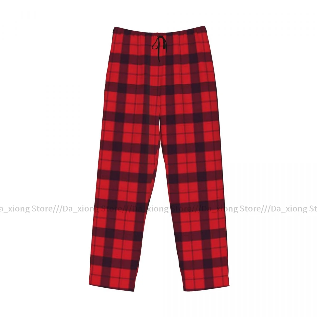 Buffalo xadrez padrão calças do pijama masculino, calças salão masculino, Sleep Bottoms, vermelho, preto