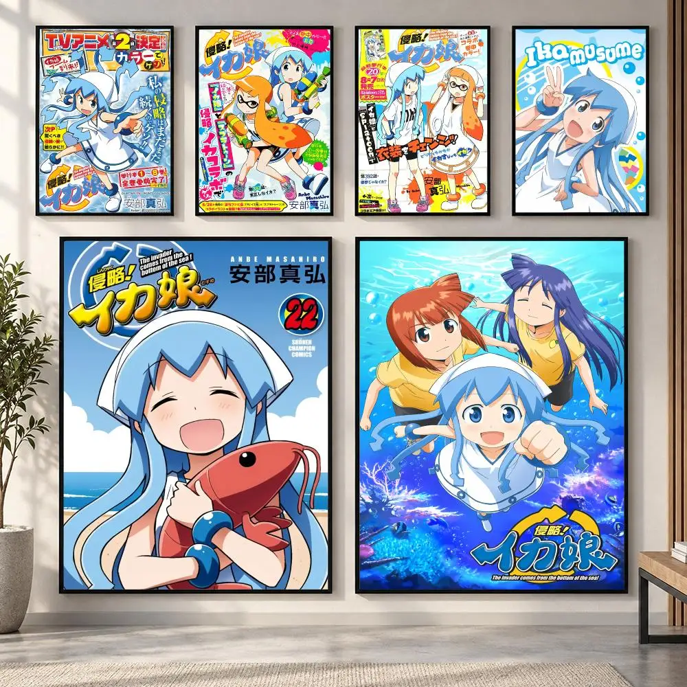 Anime Cute Squid Girl Kawaii Poster HD art sticky wall waterproof home living room bedroom bar aesthetic decoration
