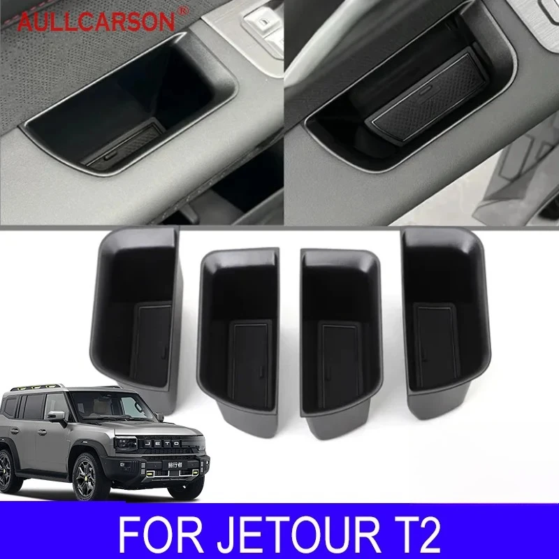 

For Jetour T2 Traveler 2023 2024 Car Door Handrail Sort Out Storage Box Salon Interior Decoration Accessories 4Pcs