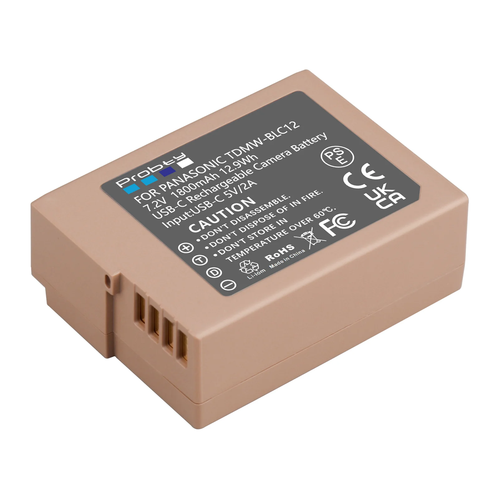 1800mAh DMW-BLC12 DMW-BLC12E DMW-BLC12PP Battery with Type-C Input Port for Panasonic Lumix DMC-G85,FZ200,FZ1000,G5,G6,G7,GH2