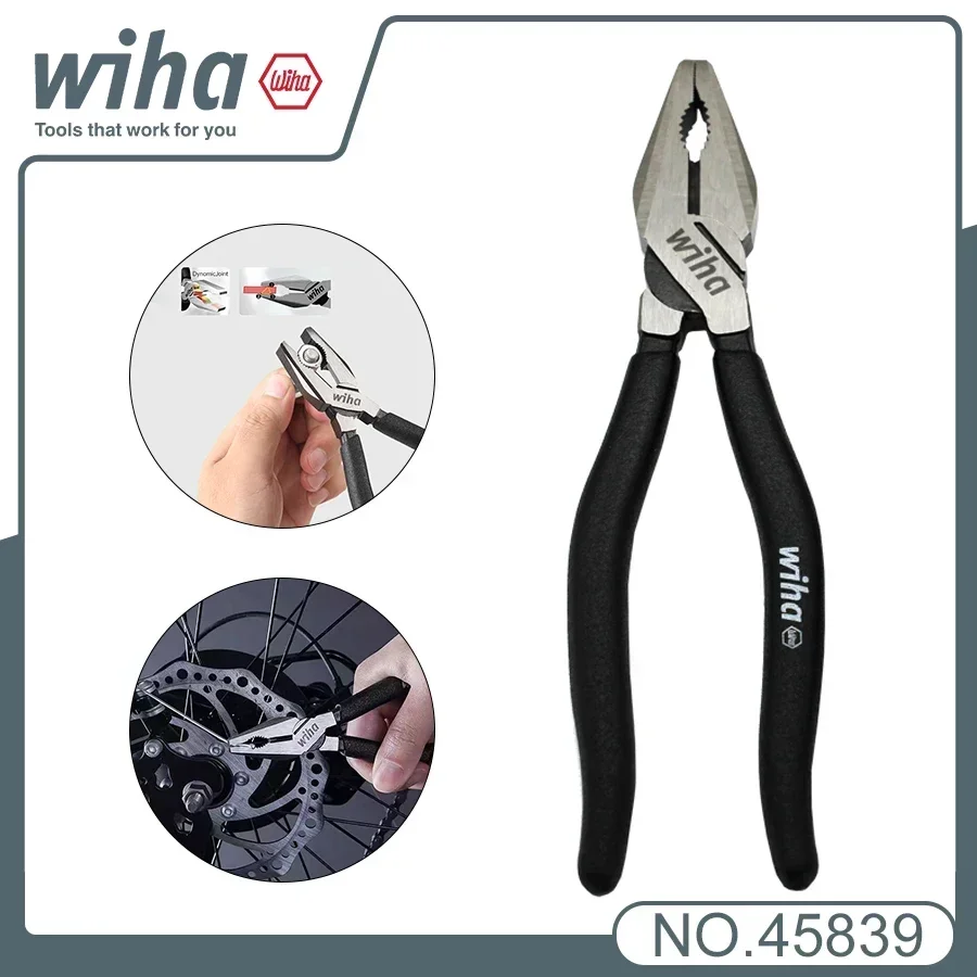 

WIHA Black Forest Combination Pliers 180/200mm Labor-Saving Electrician Wire Cutters Three Point Clamping Plier 45838 45839