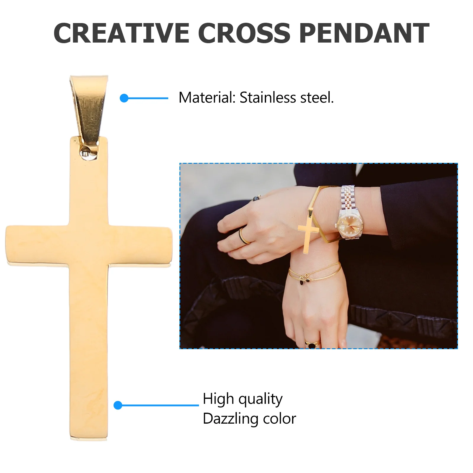 3 قطعة المعلقات دائم اكسسوارات الديكور بسيطة لسوار مفتاح سلسلة DIY مجوهرات سحر الصليب قلادة