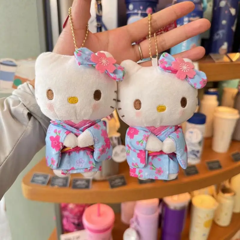 

Плюшевые Милые Мультяшные куклы Hello Kitty Sanrio, кимоно с подвеской, плюшевые аниме игрушки для девочек, детские игрушки, подарок на день рождения