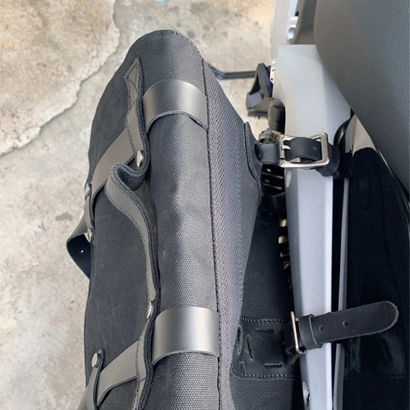 الرجعية دراجة نارية الجانب حقيبة حقيبة للحمل دراجة نارية الجانب صندوق قاطرة السرج حقيبة مقاوم للماء قماش الدراجات النارية الملحقات #4