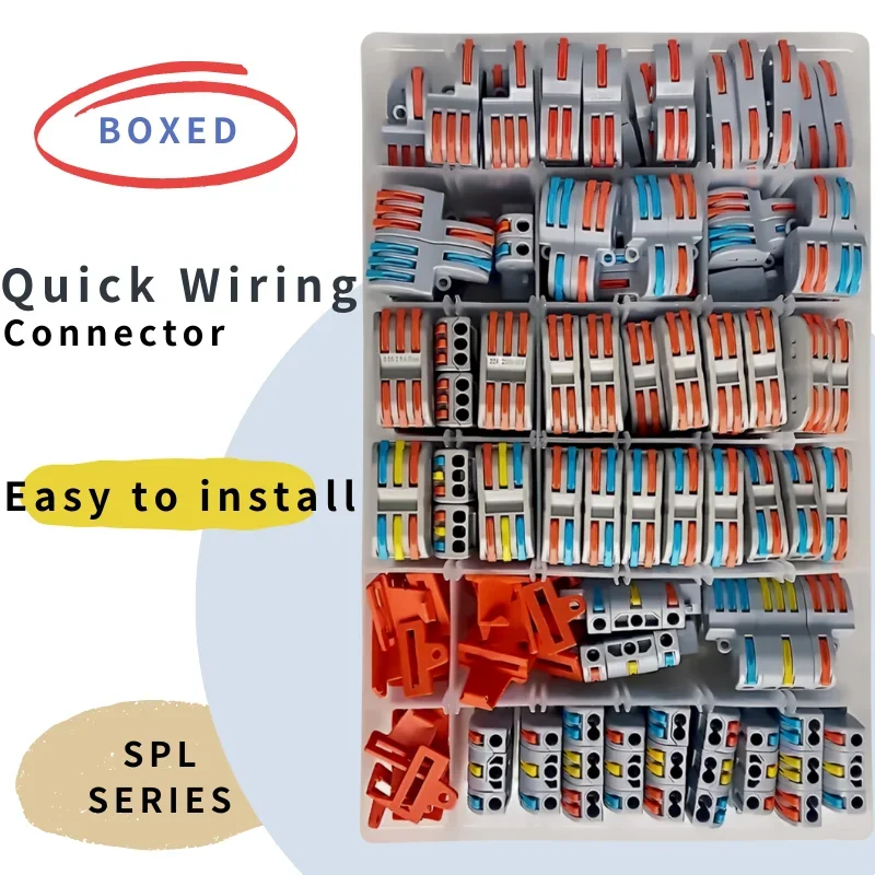 

81PCS/Box Boxed Wire Connector Electric Cable Led Strip Connectors Mini Cage Spring Universal Compact Quick Wiring Conductor