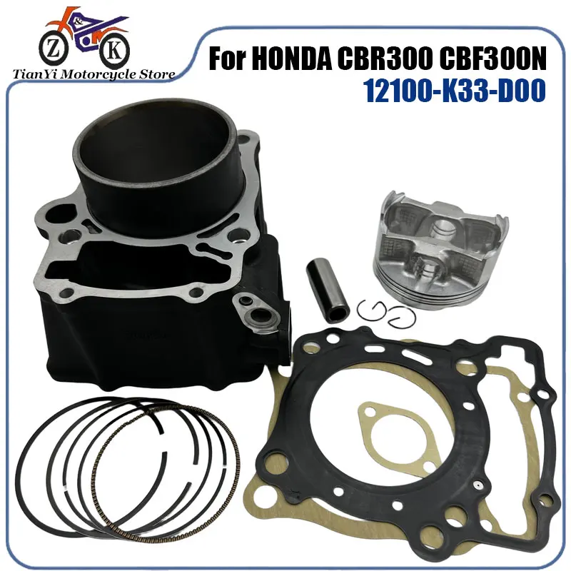 

76mm Big Bore Cylinder Piston Ring Kit For CBR250i CBR300 CRF250 CRF300 250cc 12100-K33-D00 Replacment Motorcycle Engine Assy