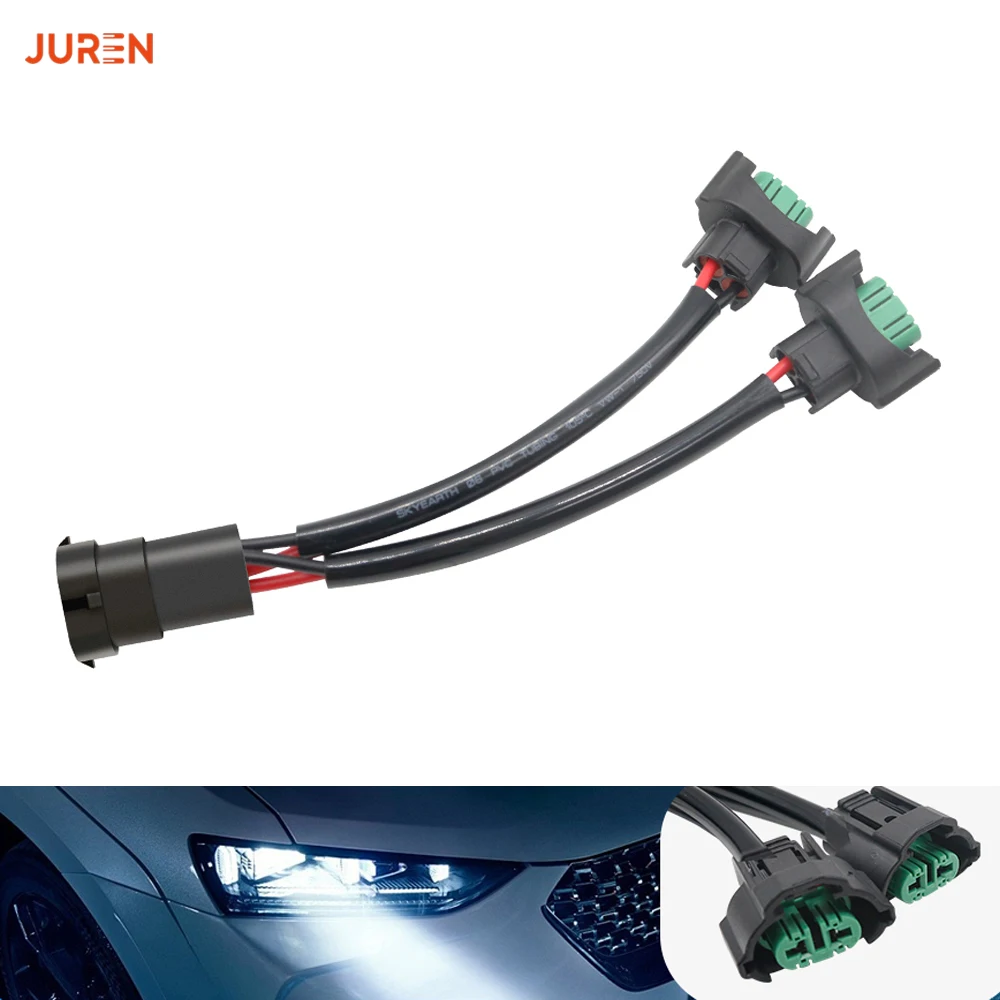 1pcs H11 H8 Male to Female 2 Wires Bulb Socket Headlight Wiring Harness Adapters Extension Compatible with Fog Light