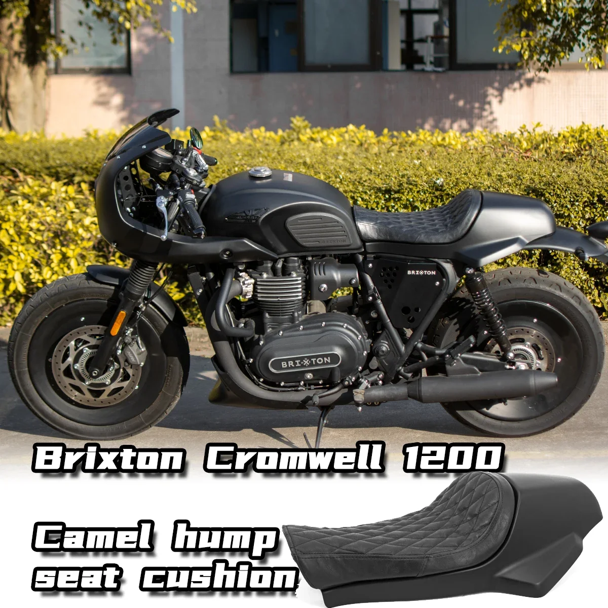 Retro Style Brixton Cromwell 1200 Motorcycle Seat Cushion Camel Hump Original Design Comfortable Padded Bike Seat