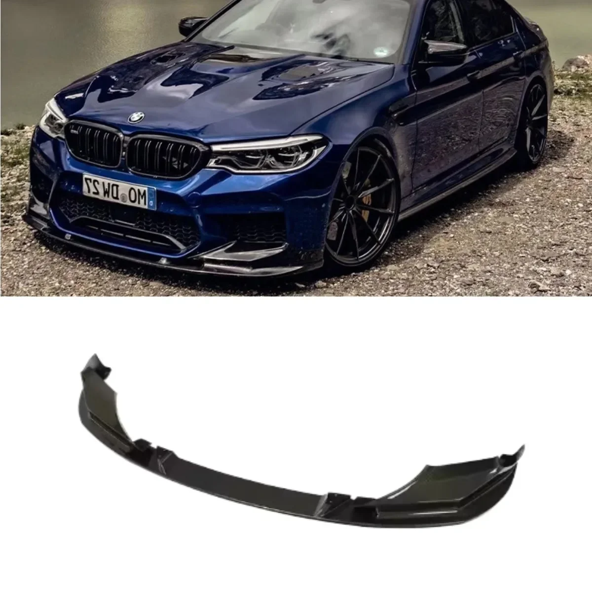 Car Front Bumper Lip Splitter Diffuser Spoiler Body Kit For BMW M5 F90 2017-2020 Bumper Guard Protector Cover Modification Part