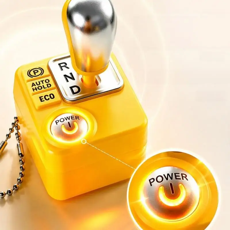 Realistic Reverse Gear Sound Emitting Keychain With Three Rotating Gears Light Effects And Stress Relief Function For Car Enthu