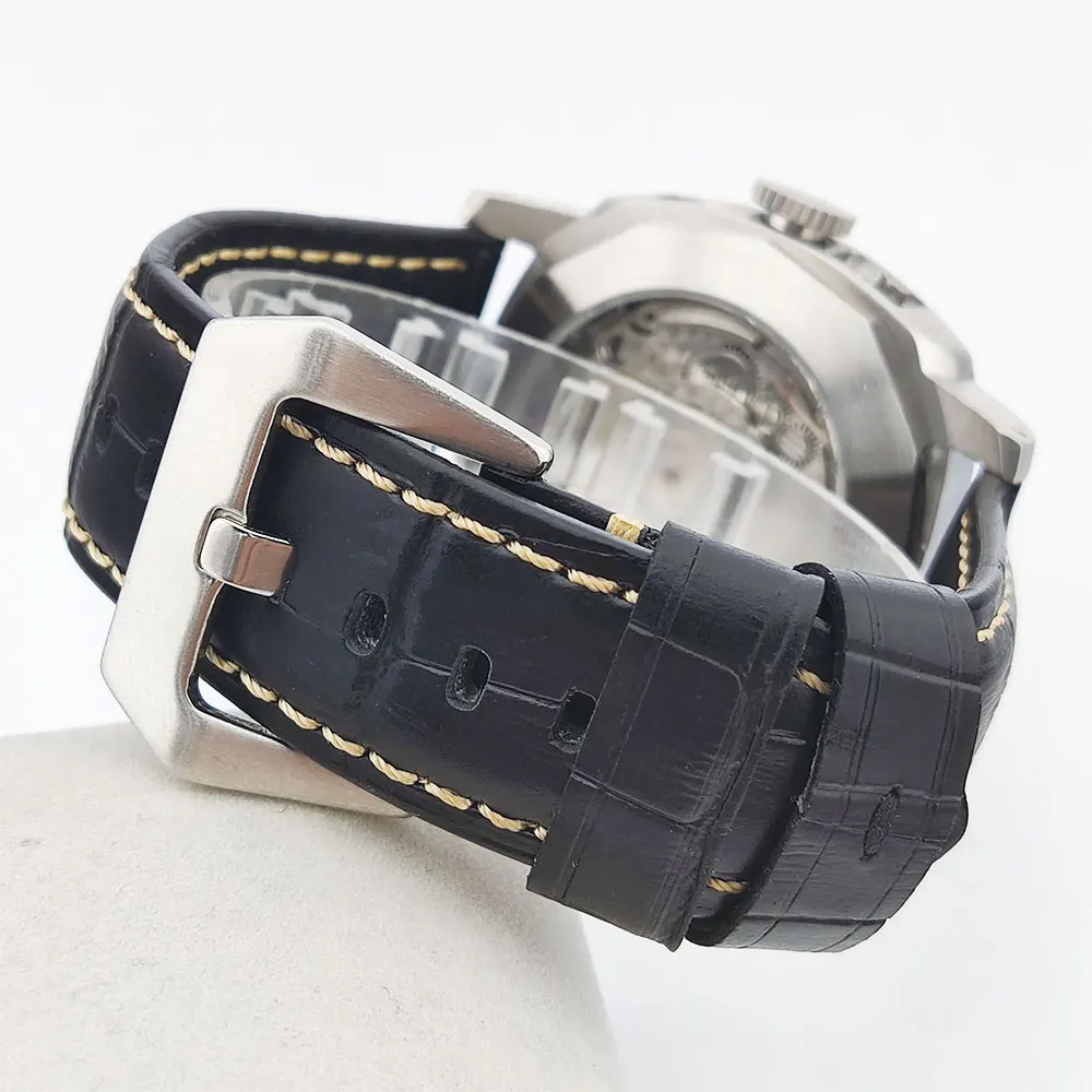 45mm vintage men's watch ST2557GMT automatic mechanical movement dual time zone green luminescent customizable logo men's watch