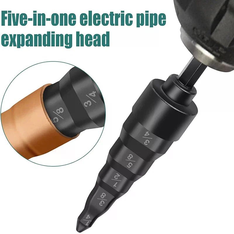 1PCS Air Conditioner Copper Pipe Expander Swaging Drill Bit Set Swage Tube Expander Tool