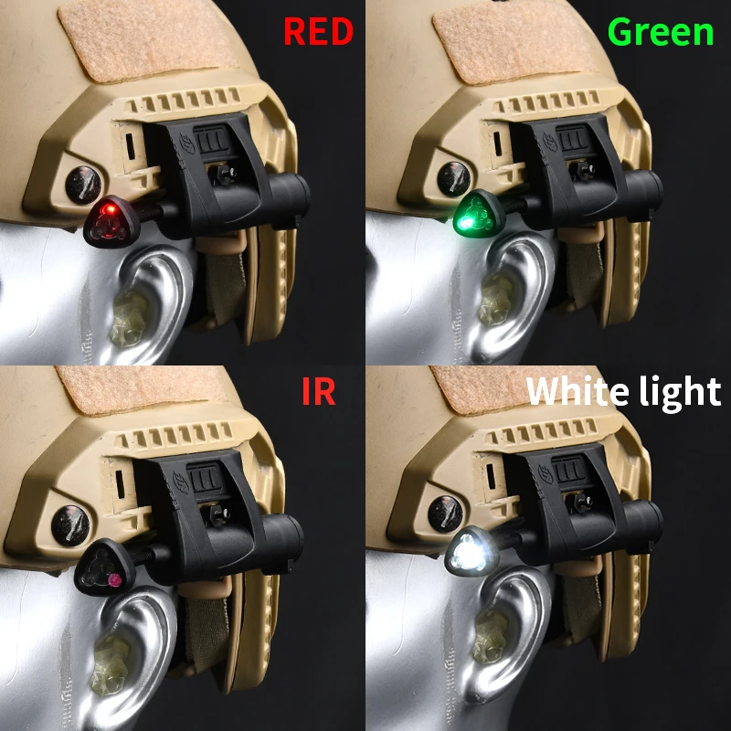 Tactical Mpls Charge Helmet Light Green Red IR Laser 4 Modes LED White Lamp Energy Saving Hunting Civilian FAST Helmet light