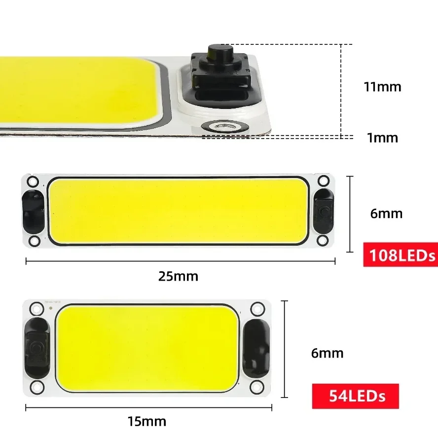 2/1PCS 12V-90V LED Chip 54/108 COB with Switch Reading Night Light Interior Light Ceiling Lamp  Van Lorry Truck Camper Boat image 6