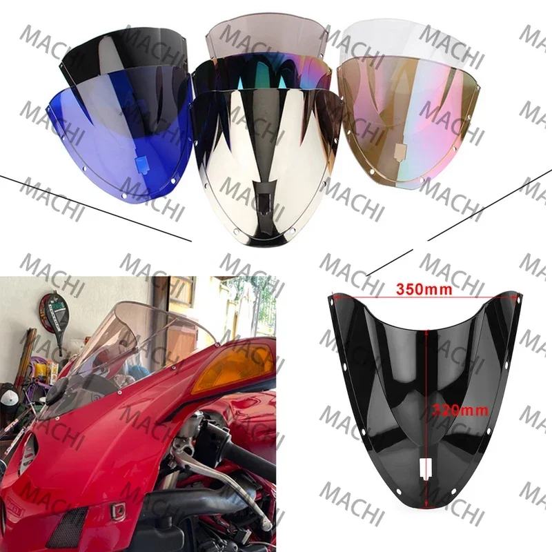 ل Ducati 749R 749S 999R 999S 2005 2006 2007 دراجة نارية شاشة الرياح فقاعة مزدوجة الزجاج الأمامي منحرف حامي الزجاج الأمامي 999