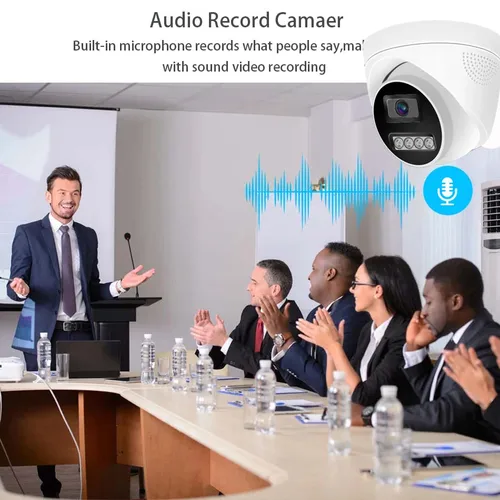 Imagen 2 del producto 4k 8MP 5MP 4mp Poe Cámara de vigilancia IP ONVIF H.265 audio Dome HD color Night Vision 48v CCTV Cámara de Seguridad de vídeo