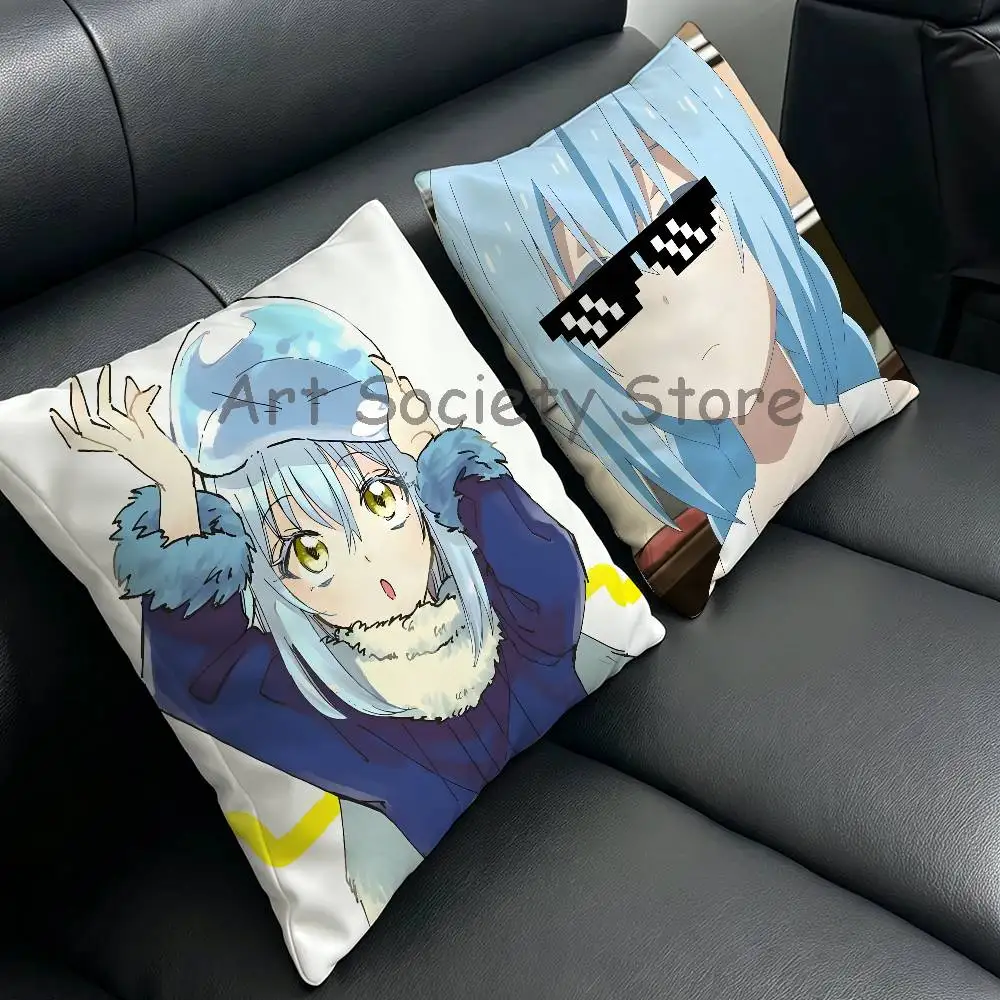 Anime R-Rimuru Tempest Pillow Case For Sofa Decor Car Office Room Printing Cushion Cover Decorations and Protector