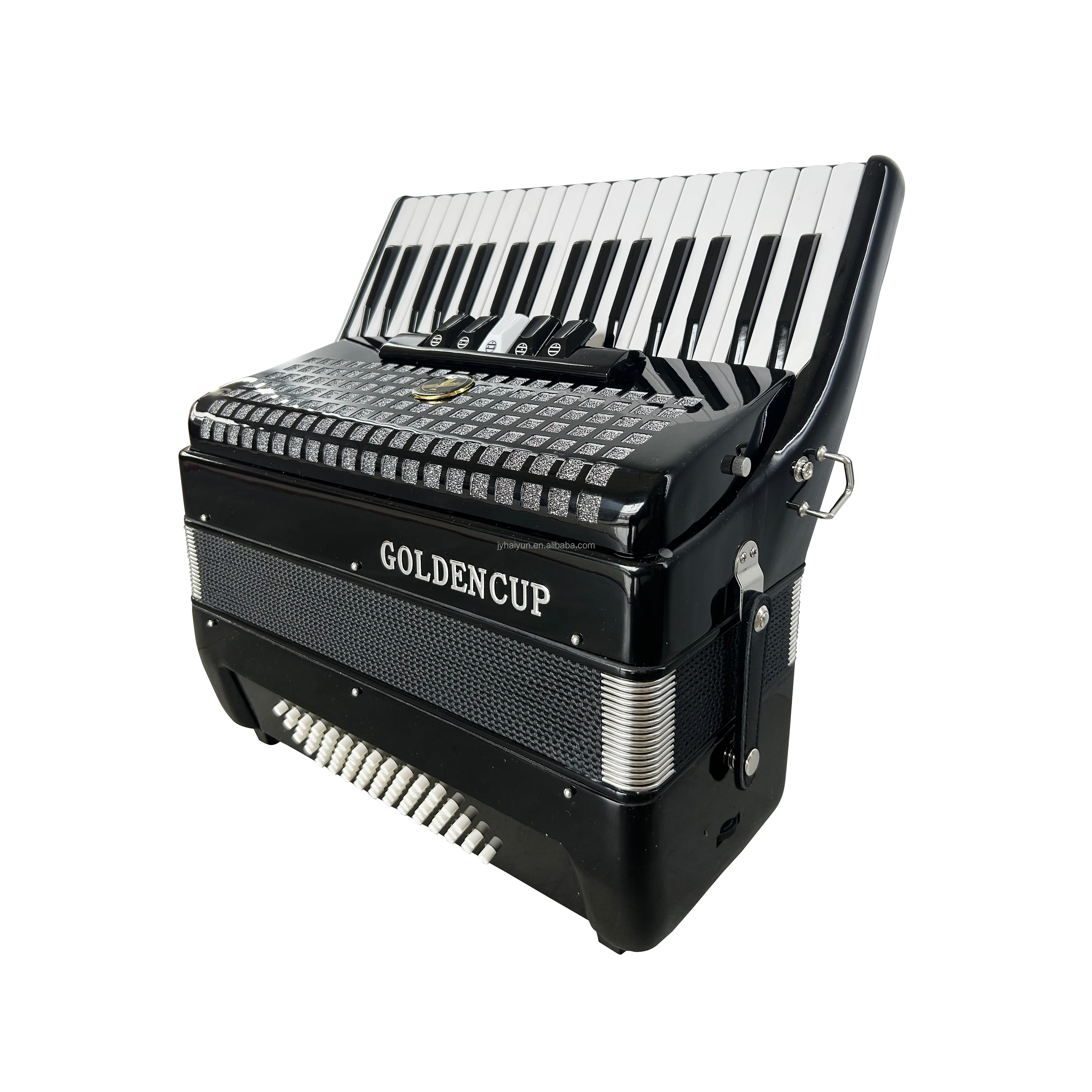 전문가용 60베이스 5레지스터 아코디언 34버튼 레드 셀룰로이드 피아노 키보드 JP3460 크로매틱 악기 우드