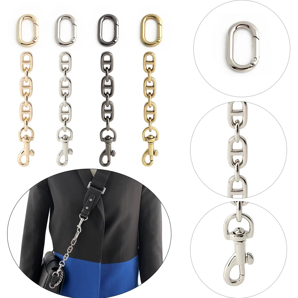 2/20PCS Metal Extension Chain Bag Chain With Detachable Oval Spring Ring For Purse Bag Chain Extender Lovely Gifts Accessories