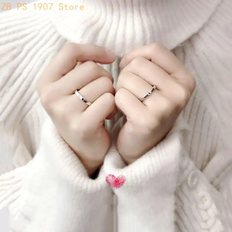 2 Pcs for Sun and Moon Couple Rings Adjustable Opening Rings for Teens Girls Mother Daughter Sister Family Membe 55KA