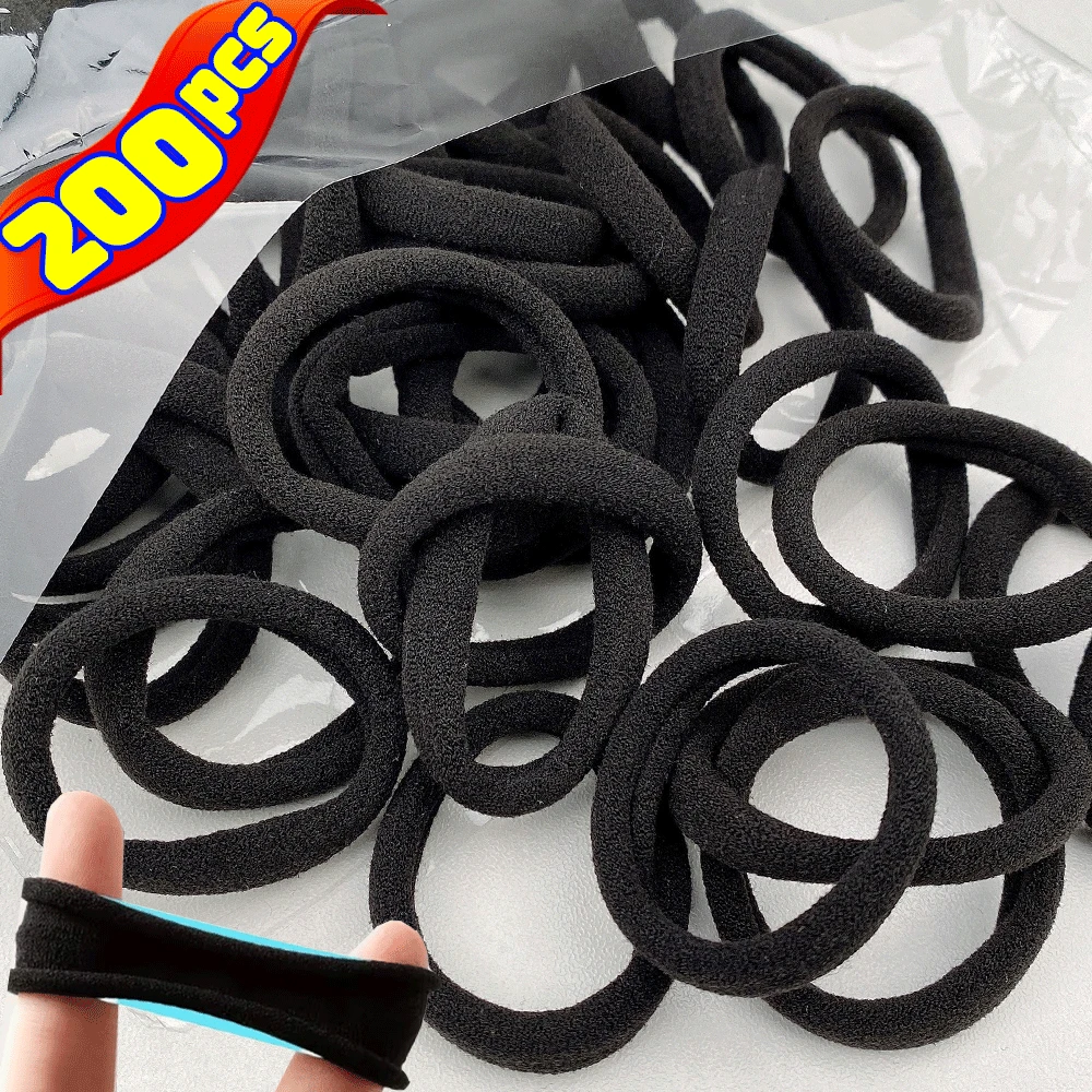 Cintas básicas para el pelo para niña y mujer, cintas elásticas simples para el pelo, cintas de goma, accesorios para coleteros, 200 piezas