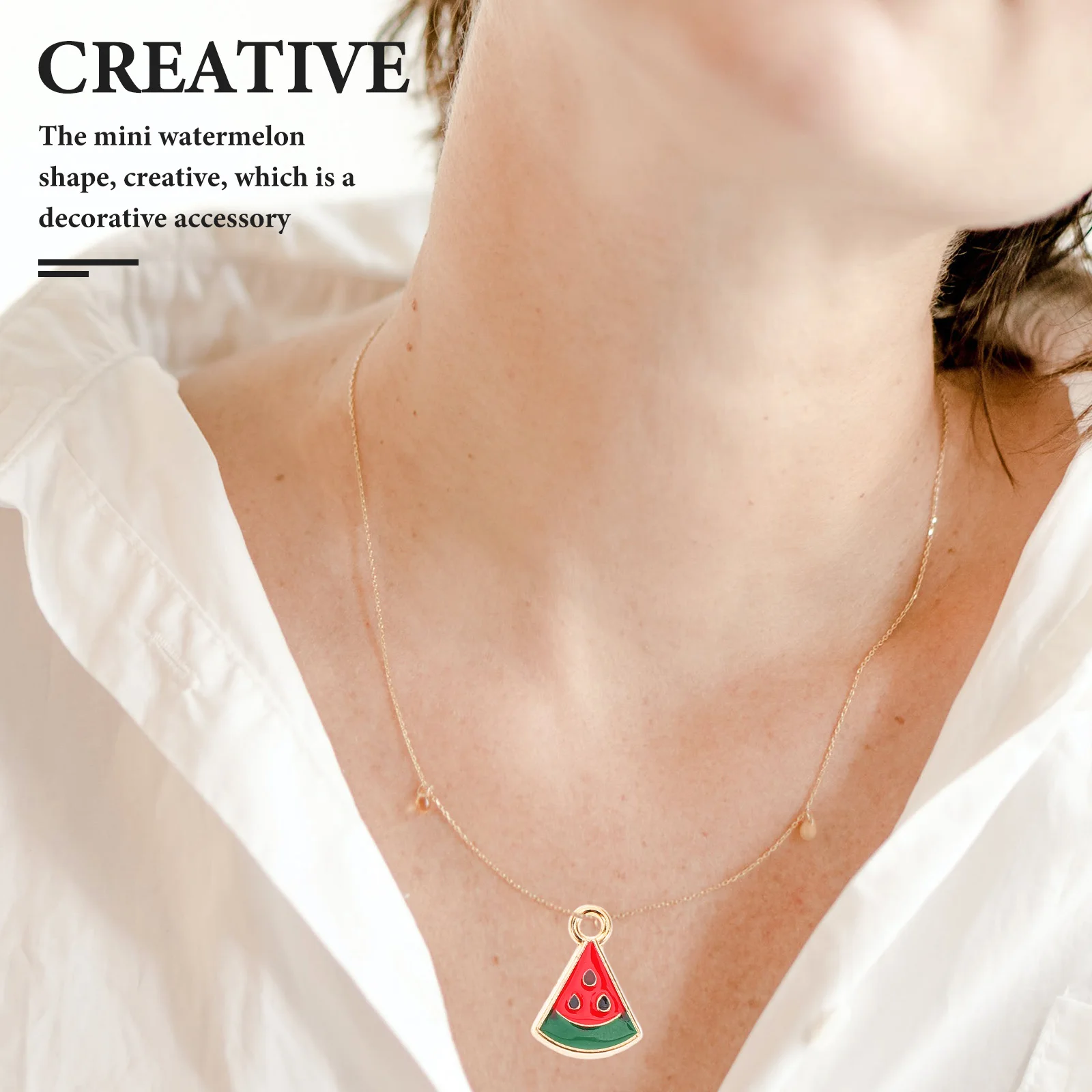 

20pcs Mini Watermelon Earrings Key Chain Pendant Alloy Charm DIY Necklace Jewelry Making Pendants Stylish Accessories Durable